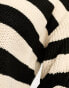 Only cropped jumper in black and cream stripe