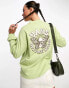 Vans high neck long sleeve back print t-shirt in green