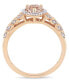ფოტო #2 პროდუქტის Morganite (1/2 ct. t.w.) and Diamond (1/20 ct. t.w.) Halo Heart Ring in 10k Rose Gold