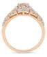 Morganite (1/2 ct. t.w.) and Diamond (1/20 ct. t.w.) Halo Heart Ring in 10k Rose Gold