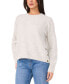 ფოტო #6 პროდუქტის Women's Crewneck Drop-Shoulder Button-Trim Sweater