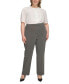 Фото #4 товара Блузка Calvin Klein plus Size с короткими рукавами и завязкой на шее
