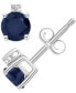 Фото #9 товара Sapphire (3/4 ct. t.w.) & Diamond Accent Stud Earrings in 14k White Gold (Also in Emerald, Ruby, & Tanzanite)