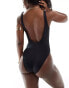 Фото #3 товара ASOS DESIGN Maya square neck scoop back swimsuit in black