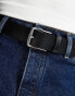 Calvin Klein Jeans classic flat leather belt in black