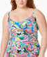 Фото #2 товара Bleu by Rod Beattie 284808 Plus Size Printed Tankini Top Swimsuit, Size 20W