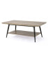 Mid-Century Modern Canyon Gray Coffee Table With Storage Shelf