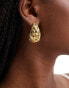 Фото #3 товара Reclaimed Vintage oversized weave chubby hoops in gold