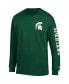 Фото #2 товара Men's Green Michigan State Spartans Team Stack Long Sleeve T-shirt