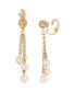 ფოტო #1 პროდუქტის Imitation Pearl Linear Clip Earring