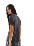 Фото #5 товара River Island v neck t-shirt in dark grey