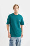 Erkek T-shirt B5333ax/gn1211 Dark Green