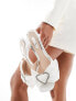 Фото #5 товара Be Mine Bridal Taina heart heeled mules in ivory satin