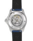 ფოტო #2 პროდუქტის Men's Swiss Automatic DS Action Day-Date Powermatic 80 Blue Synthetic Strap Watch 41mm
