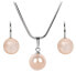 Фото #1 товара A charming set of Pearl Peach necklaces and earrings