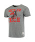 ფოტო #3 პროდუქტის Men's Heathered Gray Texas Tech Red Raiders Vintage-Like Logo Tri-Blend T-shirt