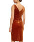 ფოტო #3 პროდუქტის Women's Cowlneck Sleeveless Velvet Dress