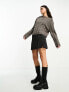 Weekday Fiona chunky knit jumper in mole melange