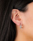 ფოტო #3 პროდუქტის 15mm All Over Crystal Click Top Hoop Earrings in Gold Over or Silver Plated