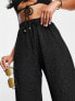 South Beach oversized metallic beach trouser in black