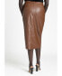 Plus Size Faux Leather Zipper Skirt