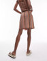 Topshop textured wrap beach skirt in brown stripe