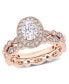 Фото #1 товара Moissanite in 10K Gold Vintage-Like Halo Infinity Bridal Ring Set, 2 Piece