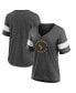 Фото #2 товара Women's Heather Charcoal Pittsburgh Penguins Special Edition 2.0 Ring The Alarm V-Neck T-shirt