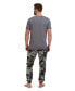 ფოტო #2 პროდუქტის Men's Big and Tall Cotton Modal French Terry Sleep Pajama, 2 Piece Set