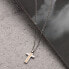 Men´s steel necklace with a cross Motown SALS44