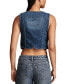 ფოტო #2 პროდუქტის Women's Lucky Cropped Tailored Denim Vest