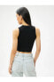 Crop Seamless Bluz Yarım Fermuarlı