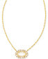Gold-Tone Elisa Crystal Frame Short Pendant Necklace, 16" + 3" extender