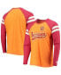 Фото #1 товара Men's Orange, Red Tampa Bay Buccaneers Throwback League Raglan Long Sleeve Tri-Blend T-shirt