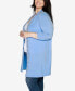 Plus Size Grommet-Trim Duster Cardigan