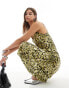 AllSaints Bryony satin midi dress in leopard print Teresa-Limettengrün, 34 - фото #4