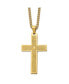 ფოტო #1 პროდუქტის Yellow IP-plated Lord's Prayer Cross Pendant Curb Chain