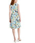 Women's Linen-Blend Printed Sleeveless Flared-Skirt Dress