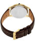 Men's Analog Essentials Brown Leather Strap Watch 39mm