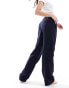 Pieces wide leg pull on trouser in navy