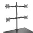 Lindy Quad Display Bracket w/ Pole & Desk Clamp - Screws - 7 kg - 43.2 cm (17") - 71.1 cm (28") - 100 x 100 mm - Black