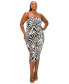 ფოტო #1 პროდუქტის Plus Size Kiko Zebra Print Tube Dress