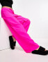 COLLUSION low rise wide leg parachute pant in hot pink