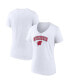 ფოტო #1 პროდუქტის Women's White Wisconsin Badgers Evergreen Campus V-Neck T-shirt