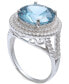 Cubic Zirconia Halo Statement Ring in Sterling Silver