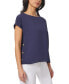 Фото #2 товара Women's Short-Sleeve Button-Detail Top, Regular & Petite