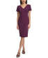 ფოტო #1 პროდუქტის Women's Short-Sleeve V-Neck Sheath Dress