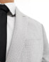 ASOS DESIGN wedding slim suit jacket in light grey birdseye texture