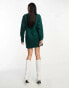 Фото #3 товара ASOS DESIGN supersoft slouchy v neck jumper mini dress in khaki