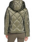 ფოტო #2 პროდუქტის Women's Diamond Quilted Hooded Puffer Coat